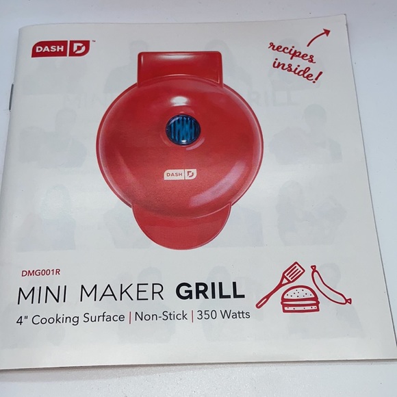 Dash Mini Maker Grill Turquoise with Recipe Booklet Personal Size - Picture 7 of 11